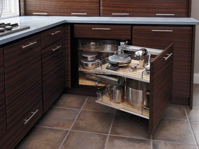 Corner Chrome Wood Pantry